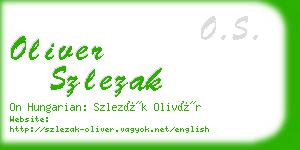 oliver szlezak business card